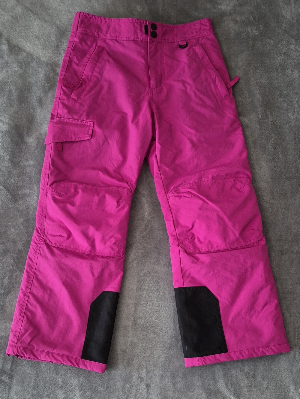 Kids Pink Snow Pants with Black Reinforced Cuffs